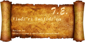 Timári Emiliána névjegykártya